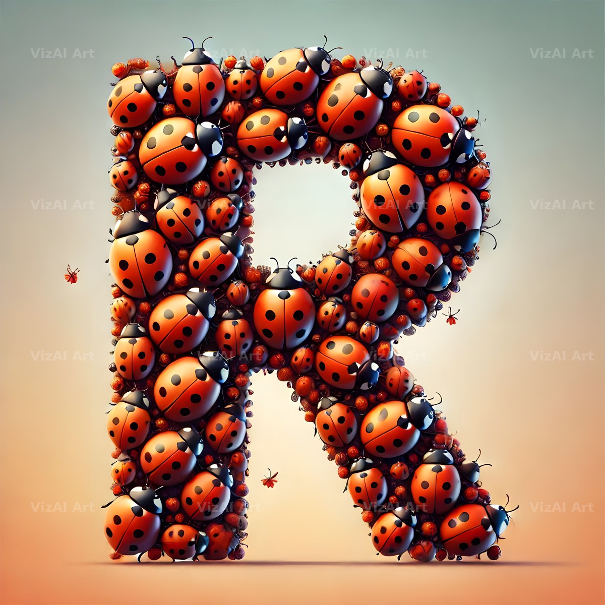 Ladybird Swarm Charm alphabet letter R