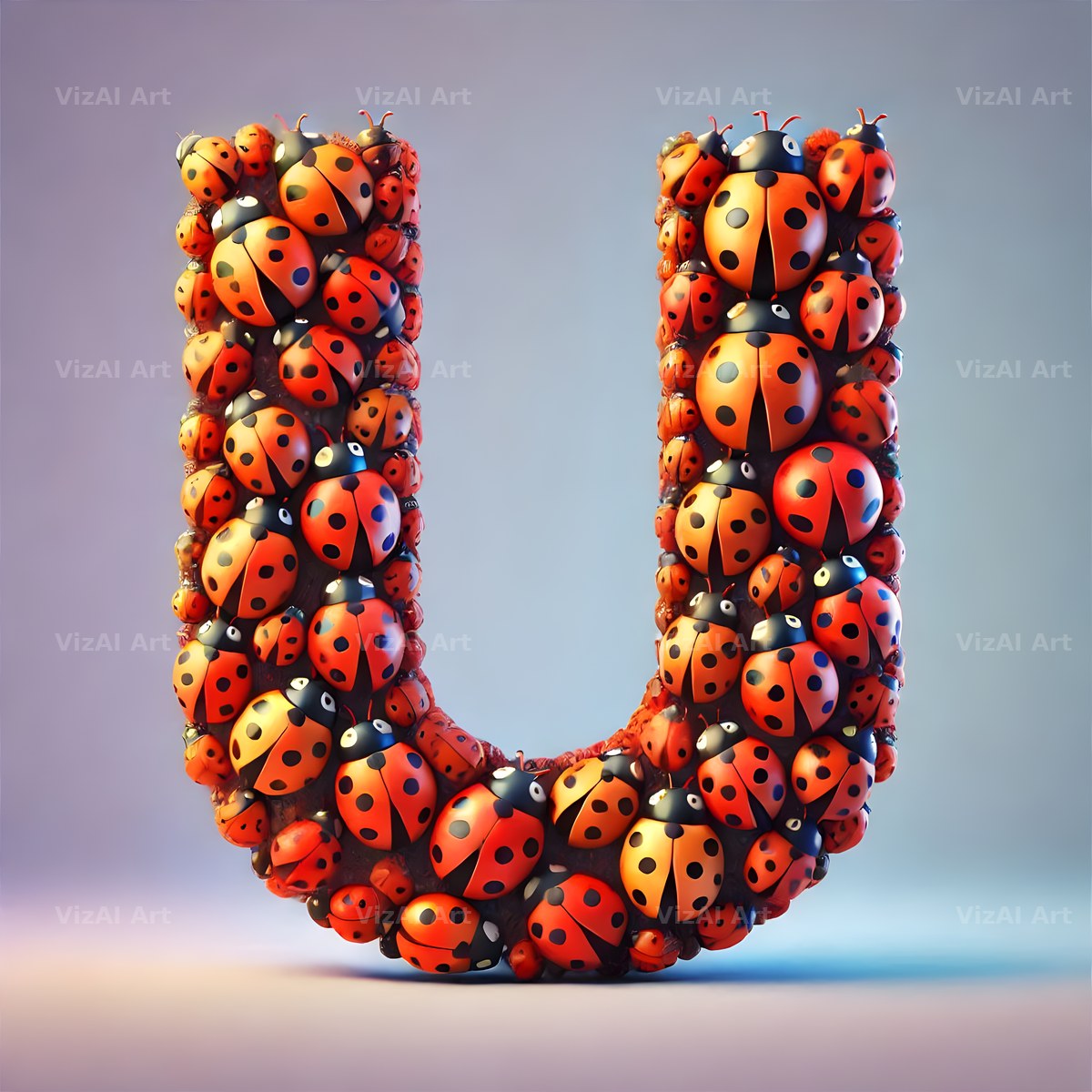 Ladybird Swarm Charm alphabet letter U
