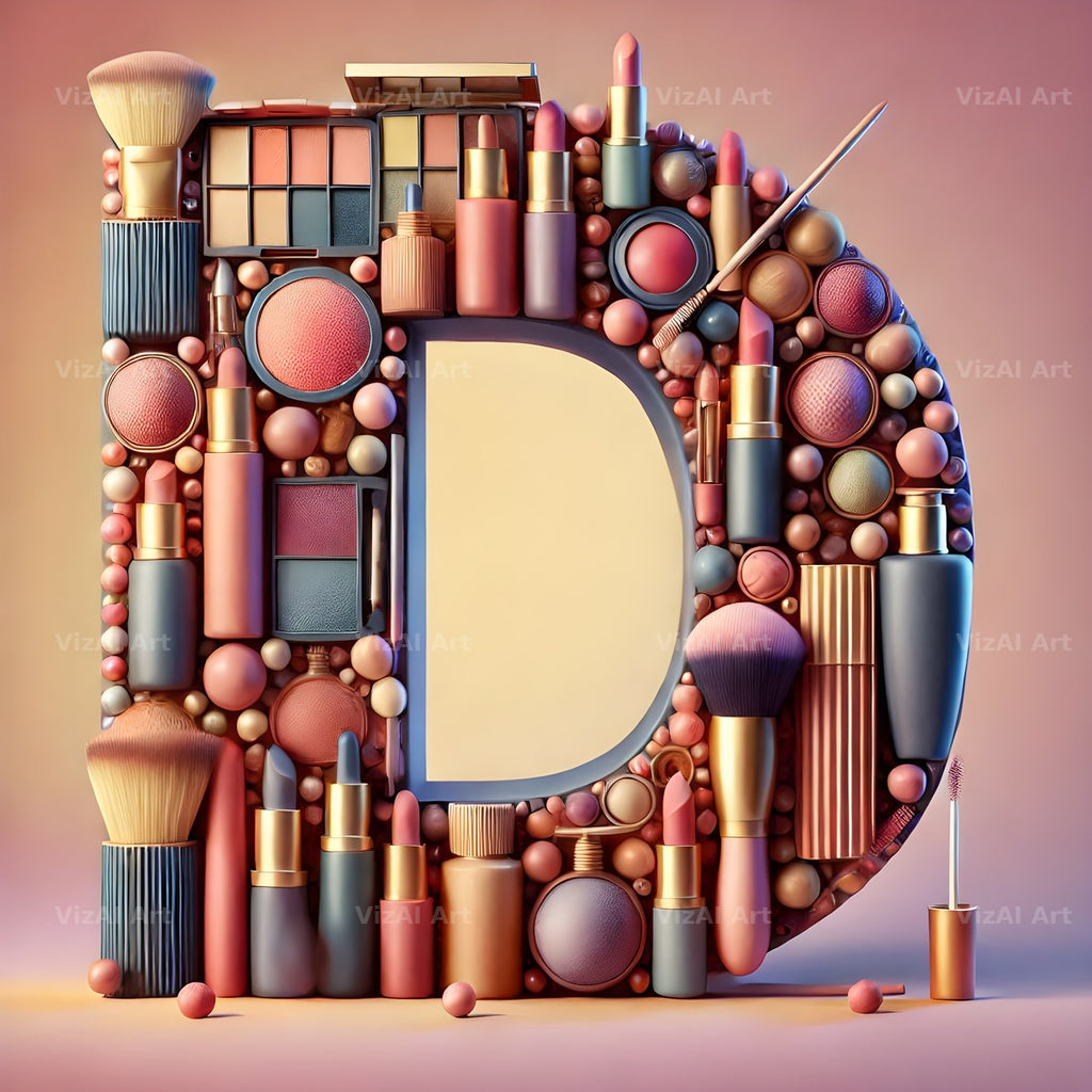 Makeup Palette Glam alphabet letter D