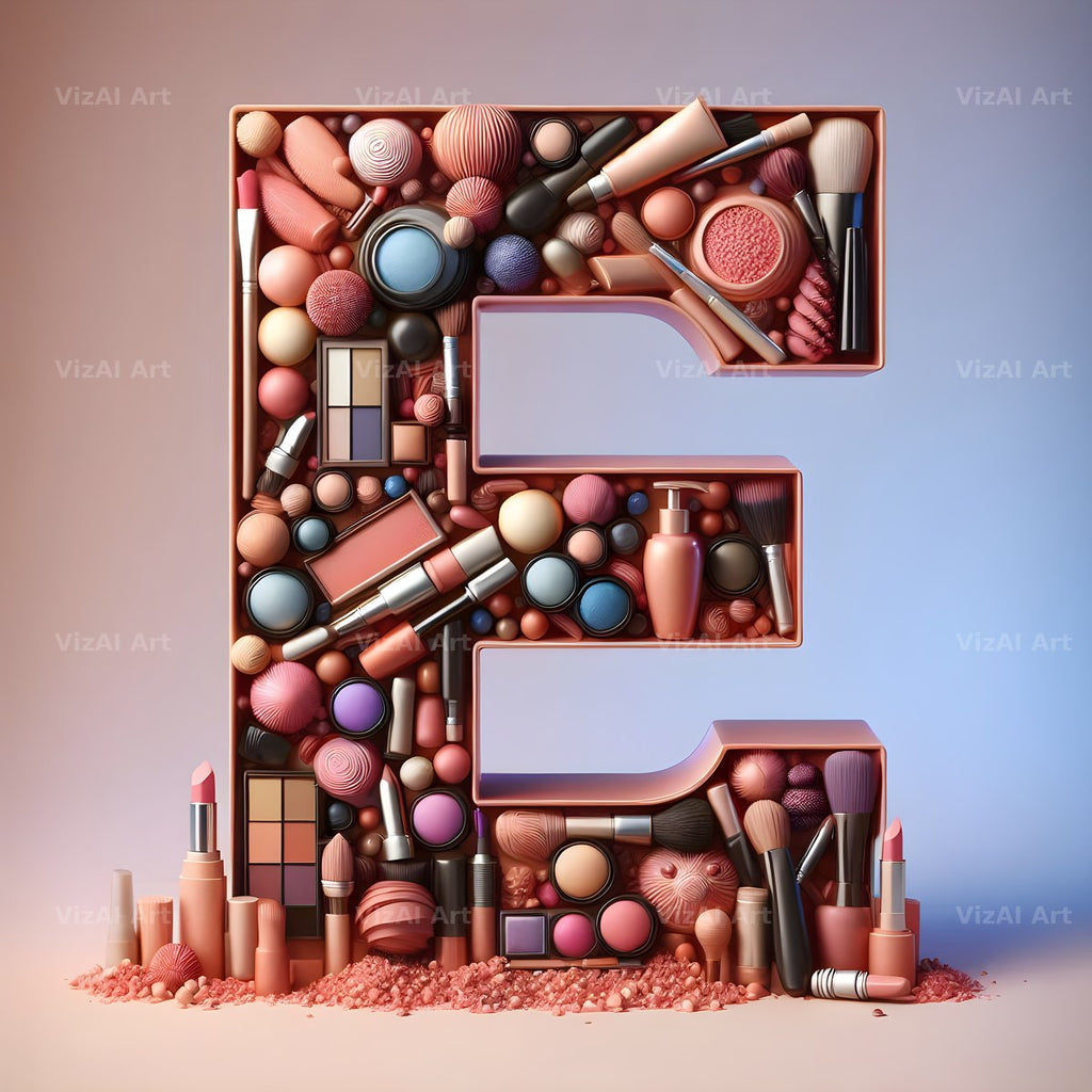Makeup Palette Glam alphabet letter E