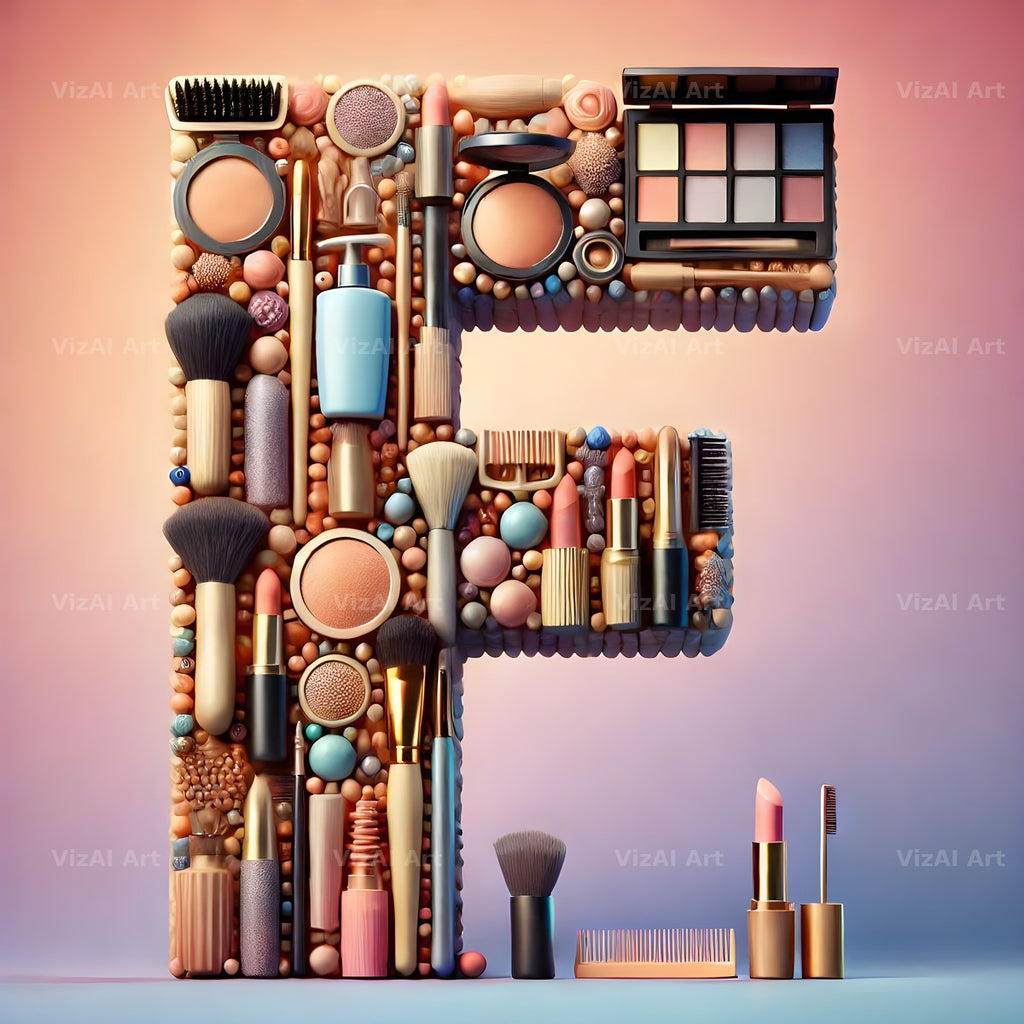 Makeup Palette Glam alphabet letter F