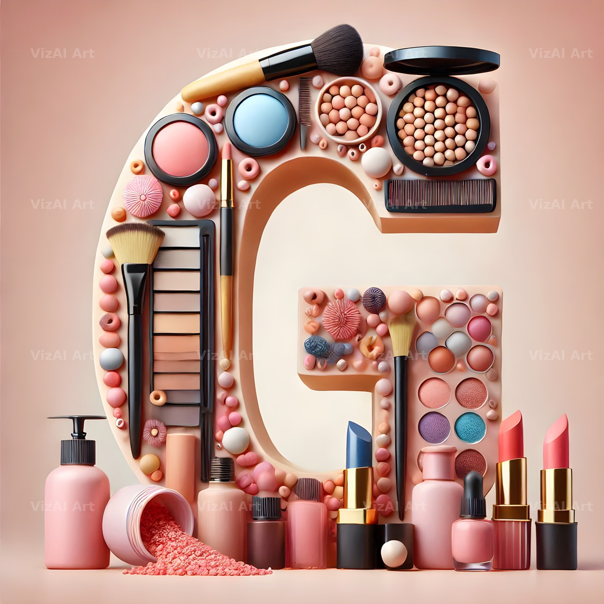 Makeup Palette Glam alphabet letter G