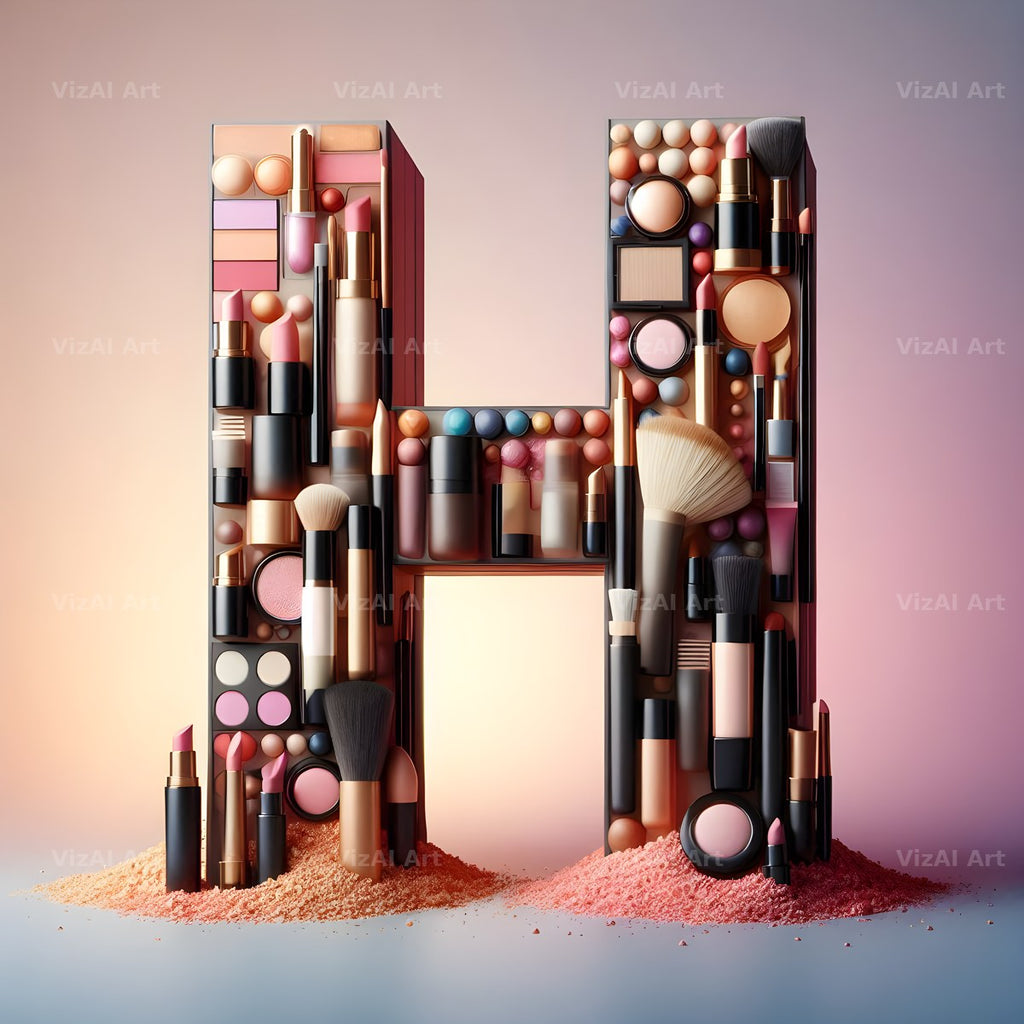 Makeup Palette Glam alphabet letter H