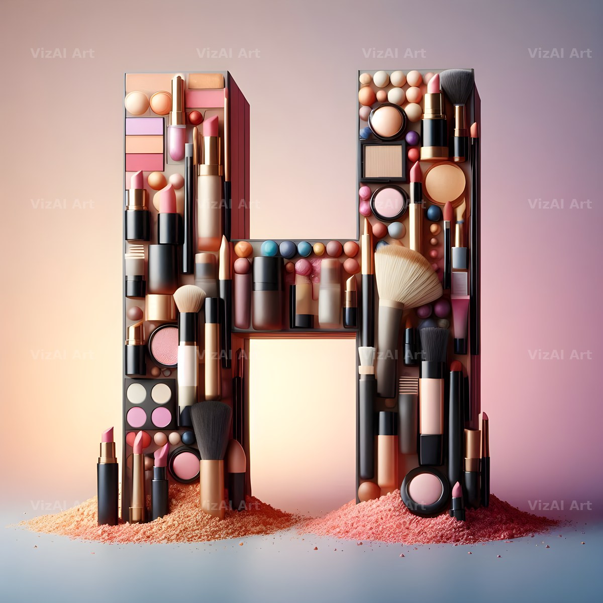 Makeup Palette Glam alphabet letter H