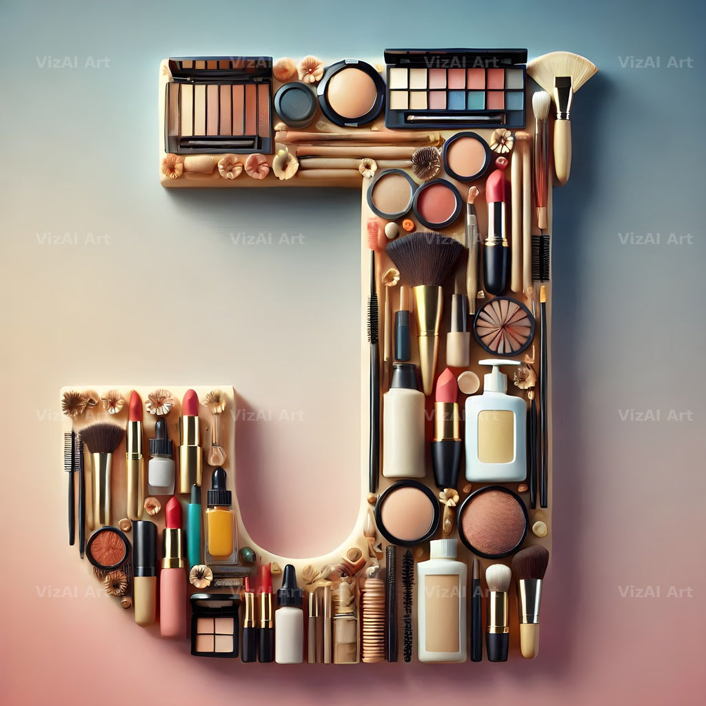 Makeup Palette Glam alphabet letter J