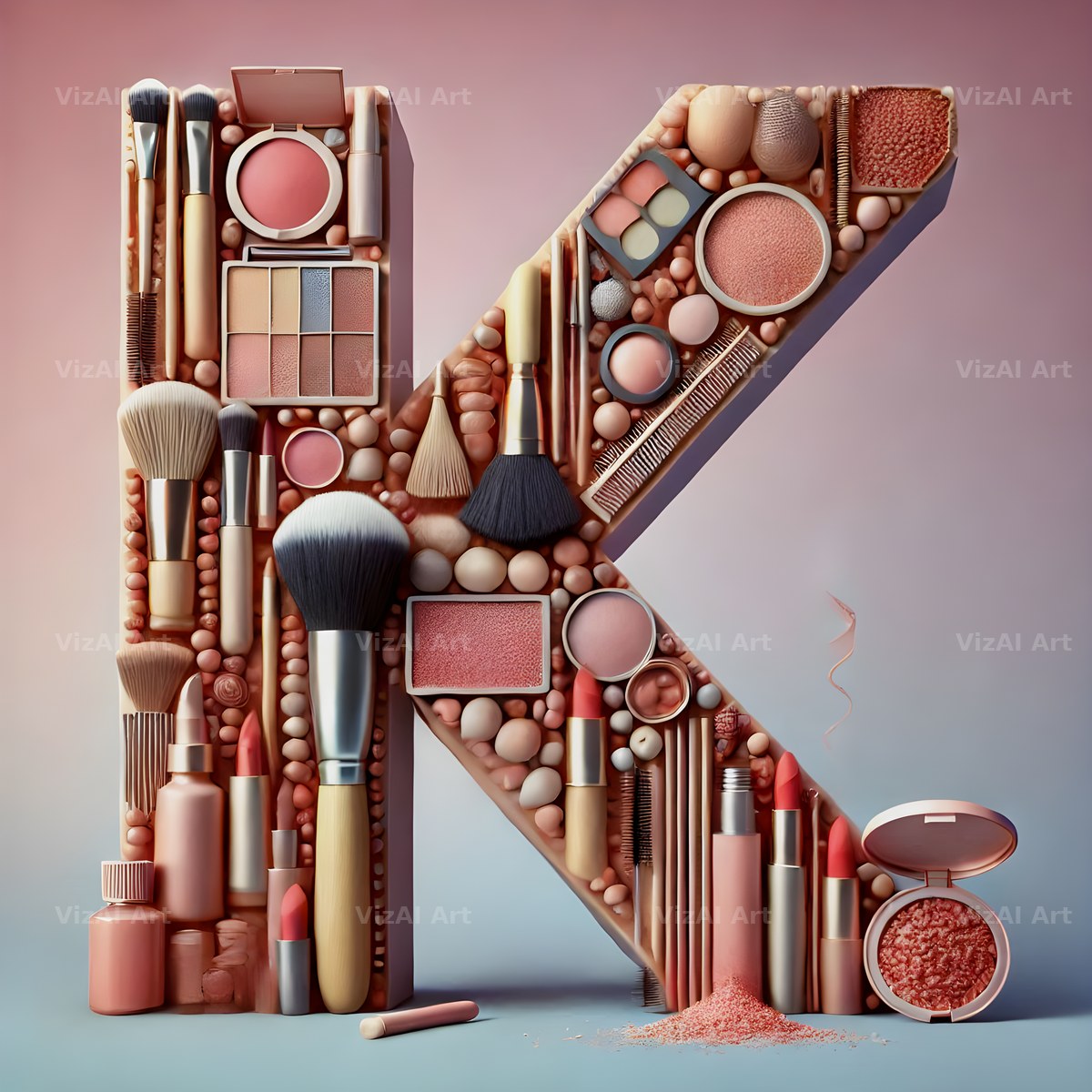 Makeup Palette Glam alphabet letter K