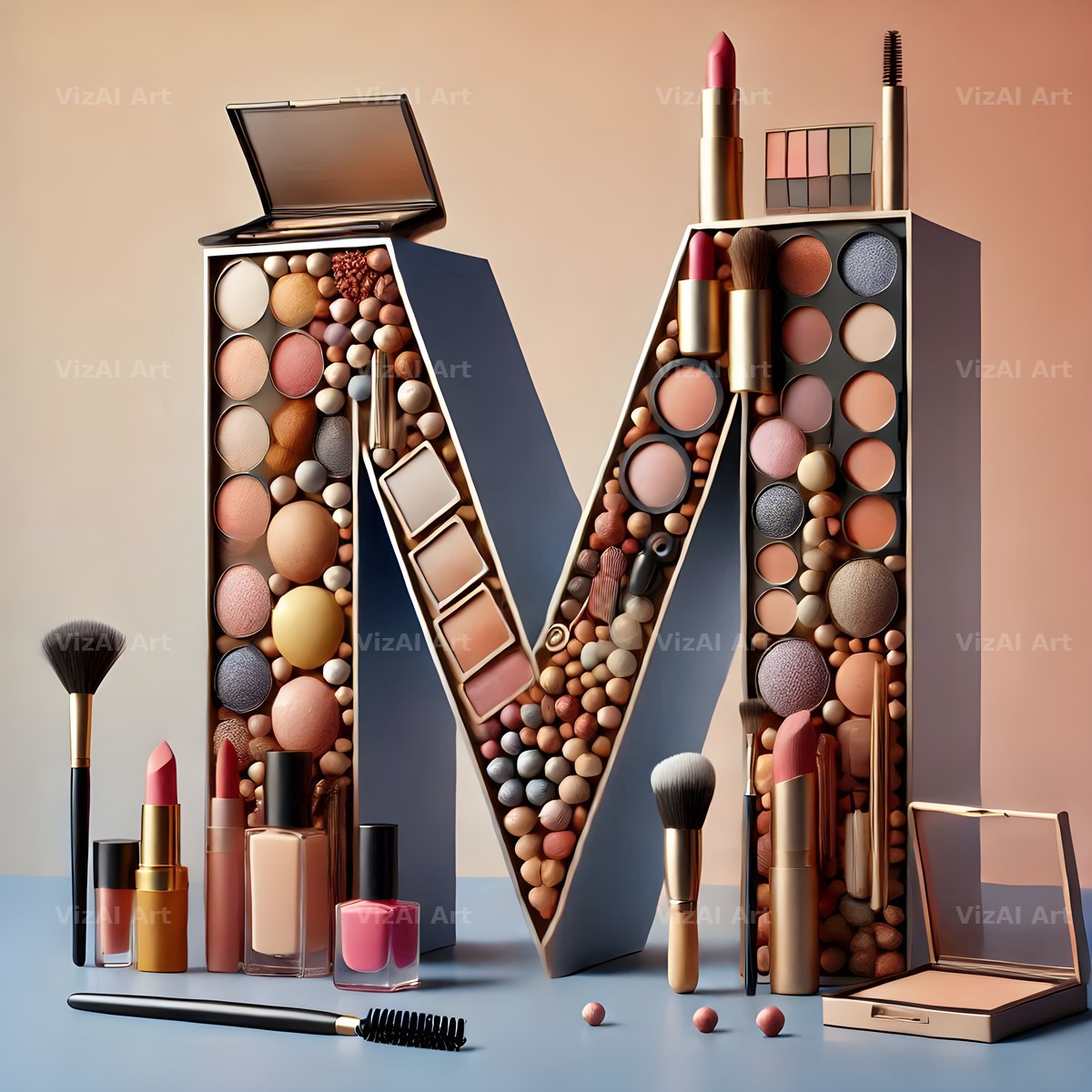 Makeup Palette Glam alphabet letter M