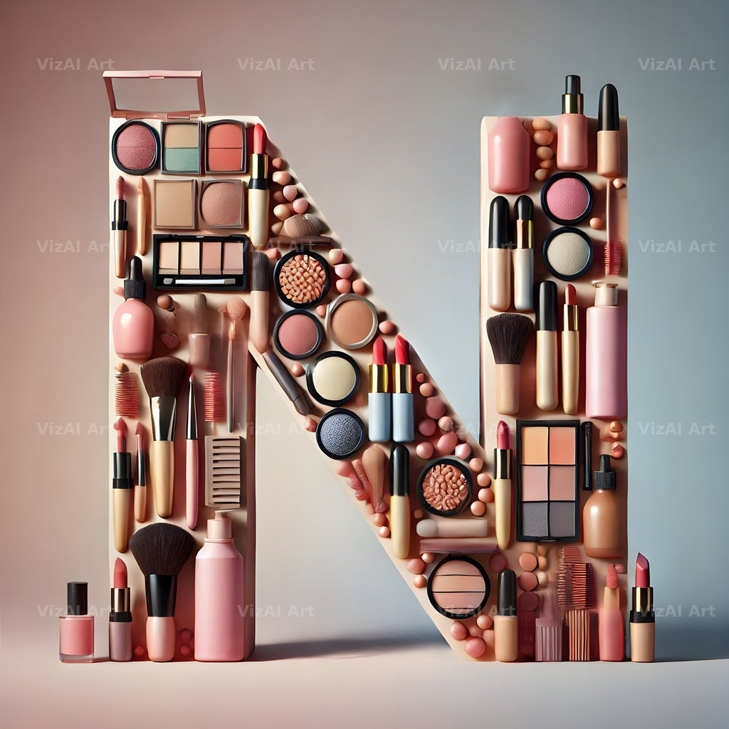 Makeup Palette Glam alphabet letter N
