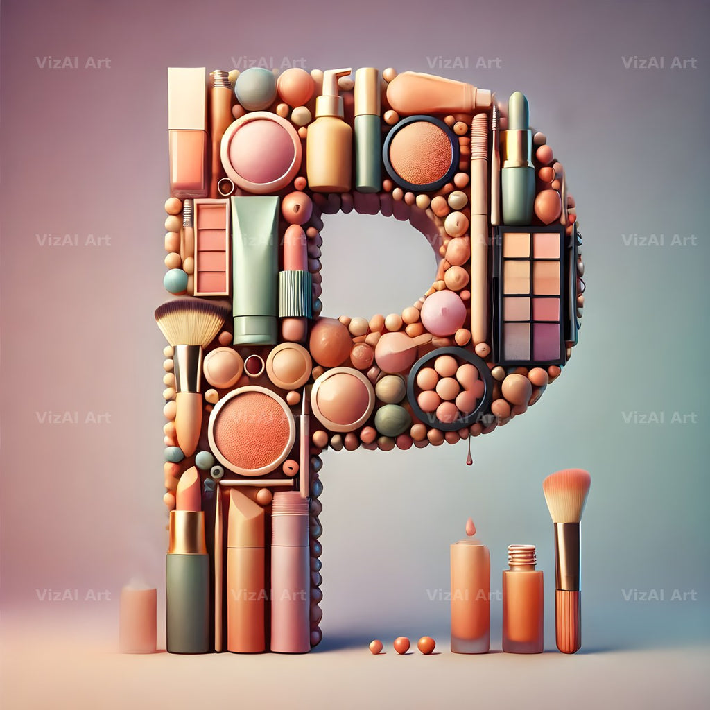 Makeup Palette Glam alphabet letter P