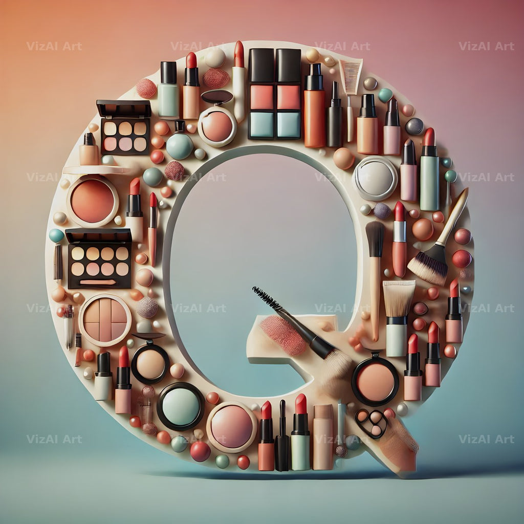 Makeup Palette Glam alphabet letter Q