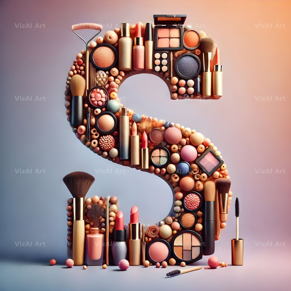 Makeup Palette Glam alphabet letter S