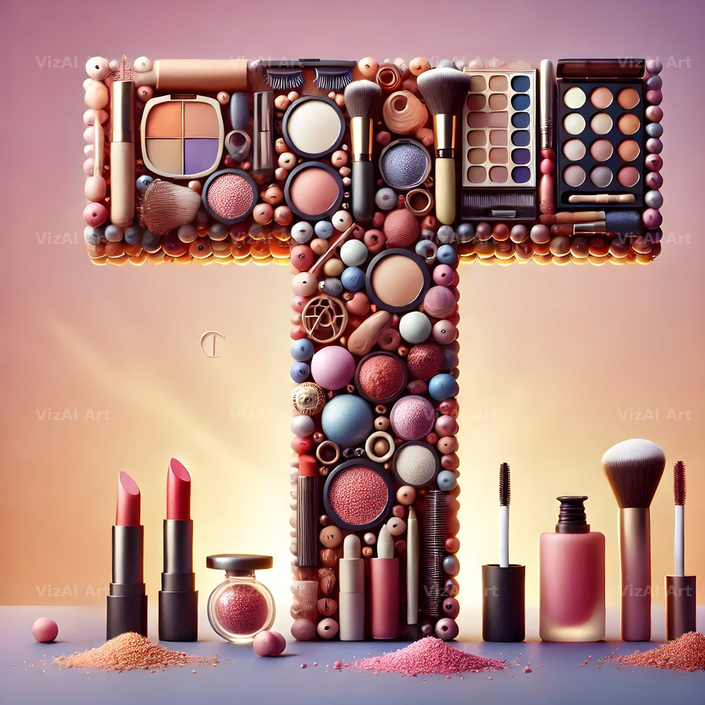 Makeup Palette Glam alphabet letter T