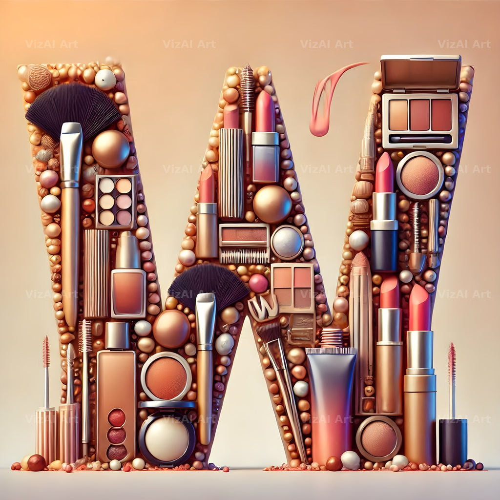 Makeup Palette Glam alphabet letter W