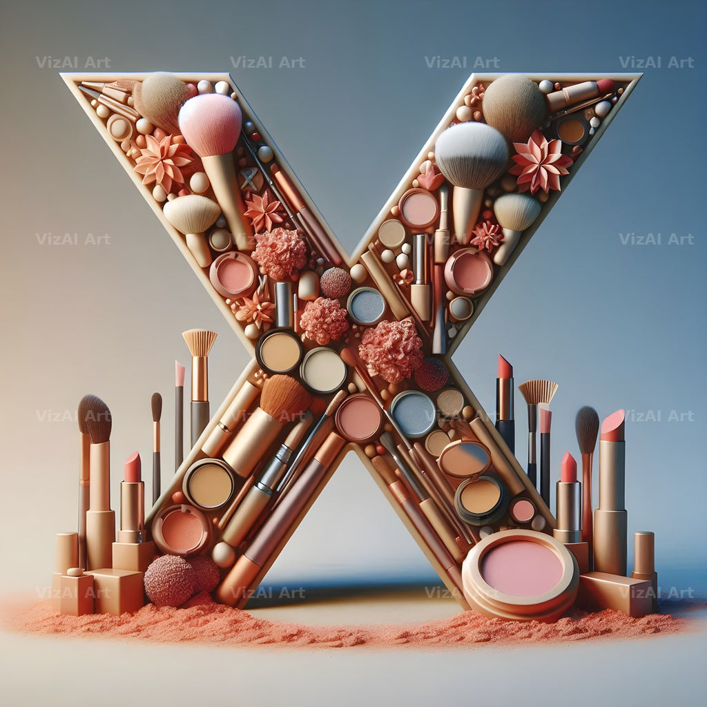 Makeup Palette Glam alphabet letter X