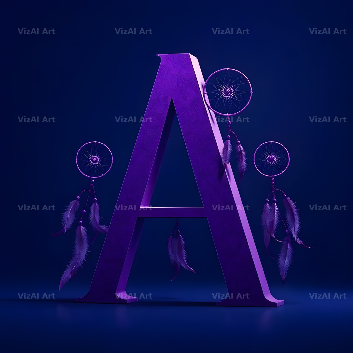 Midnight Dream Catcher alphabet letter A