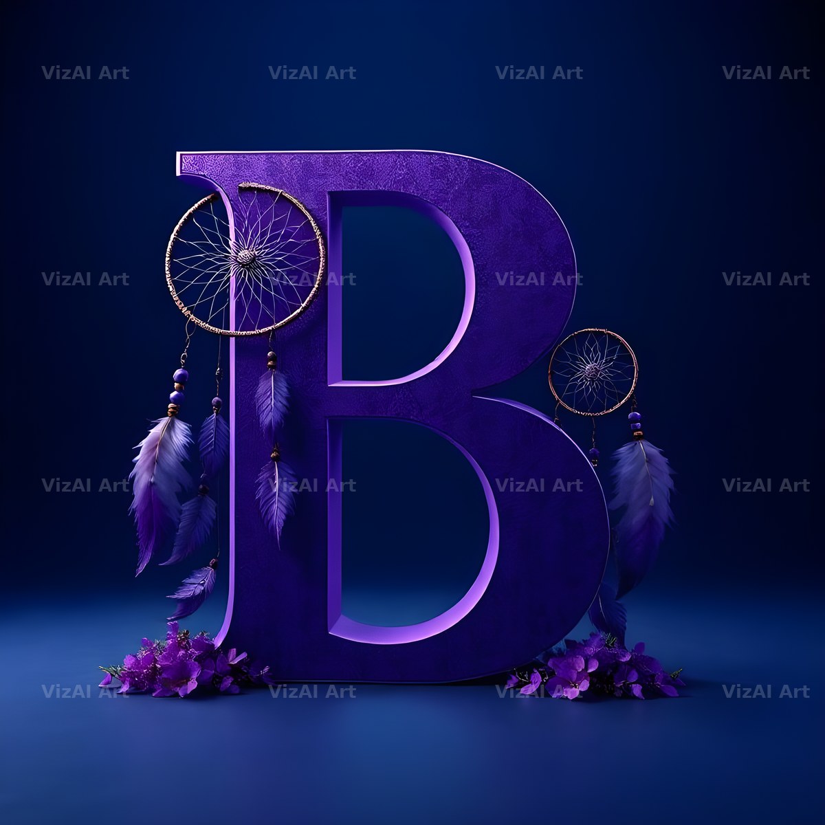 Midnight Dream Catcher alphabet letter B