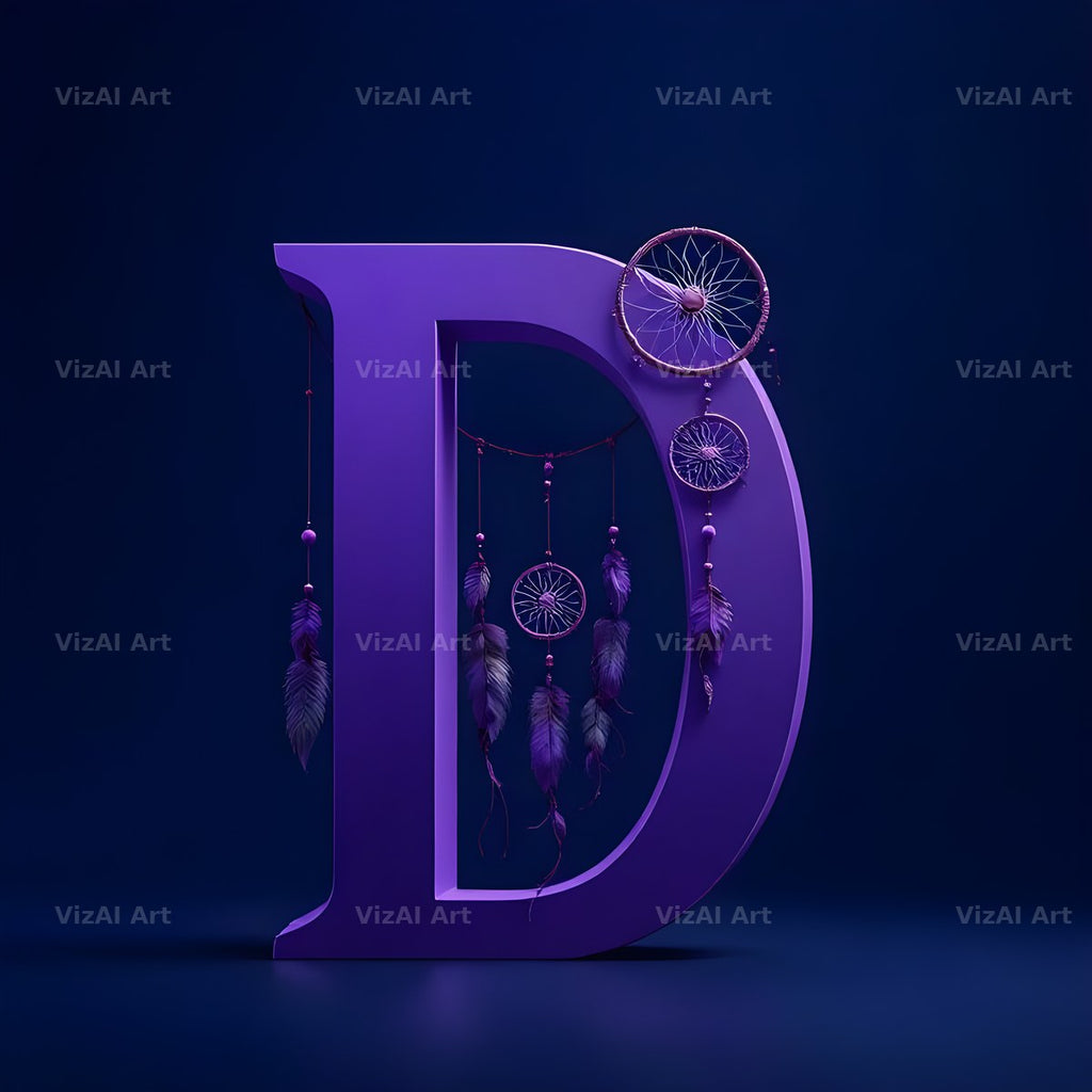 Midnight Dream Catcher alphabet letter D