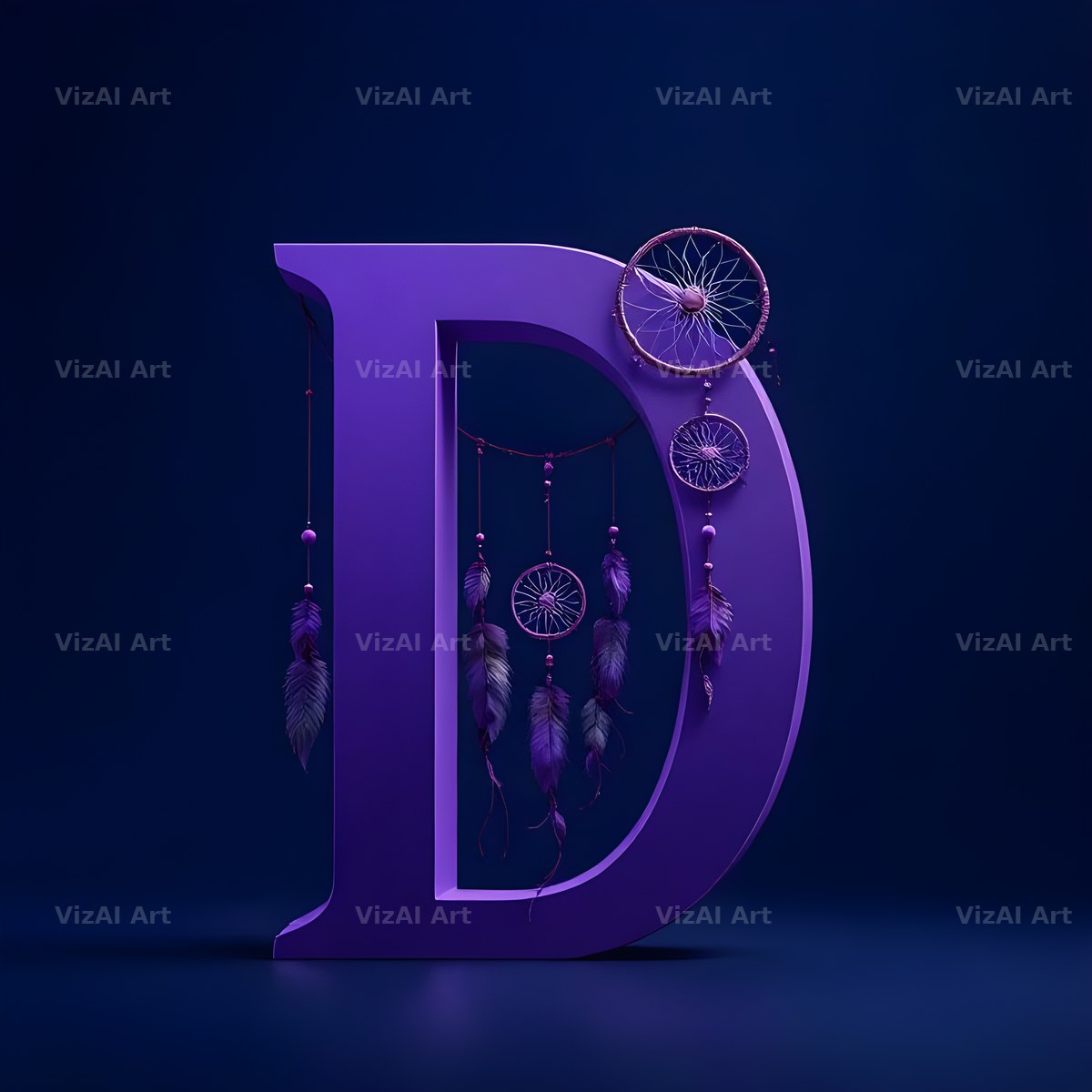 Midnight Dream Catcher alphabet letter D