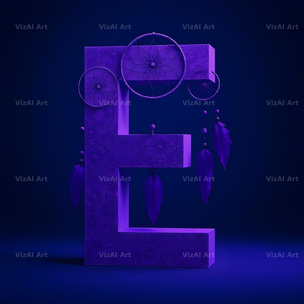 Midnight Dream Catcher alphabet letter E