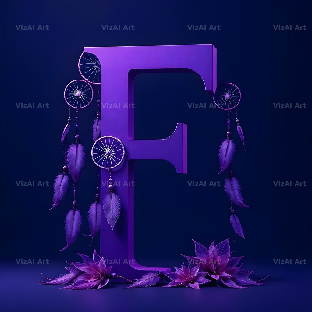 Midnight Dream Catcher alphabet letter F