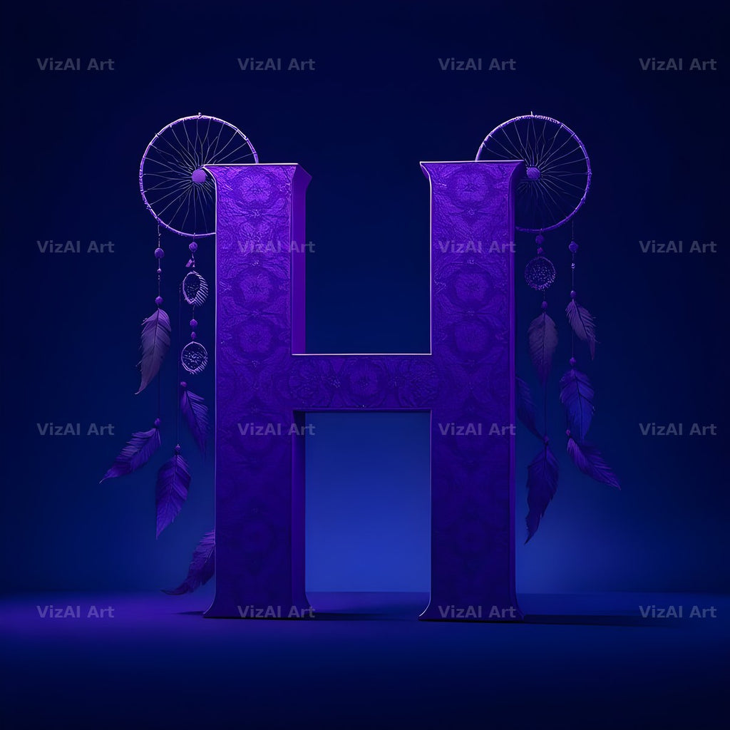 Midnight Dream Catcher alphabet letter H