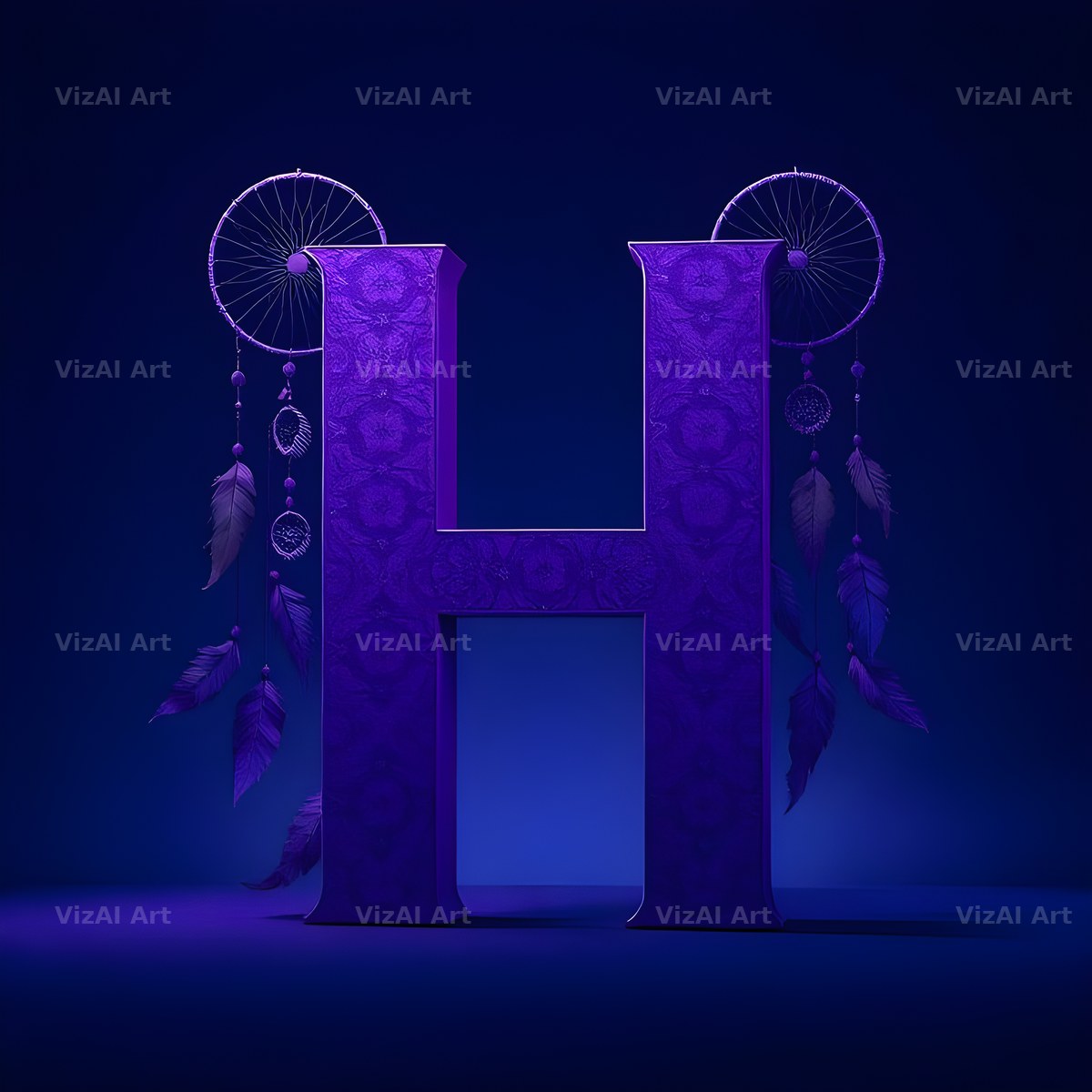 Midnight Dream Catcher alphabet letter H