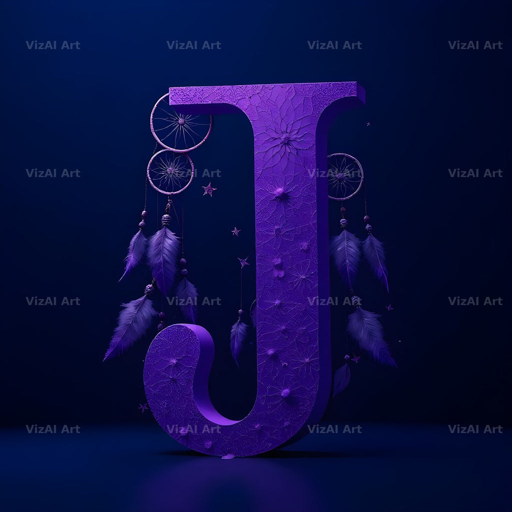 Midnight Dream Catcher alphabet letter J