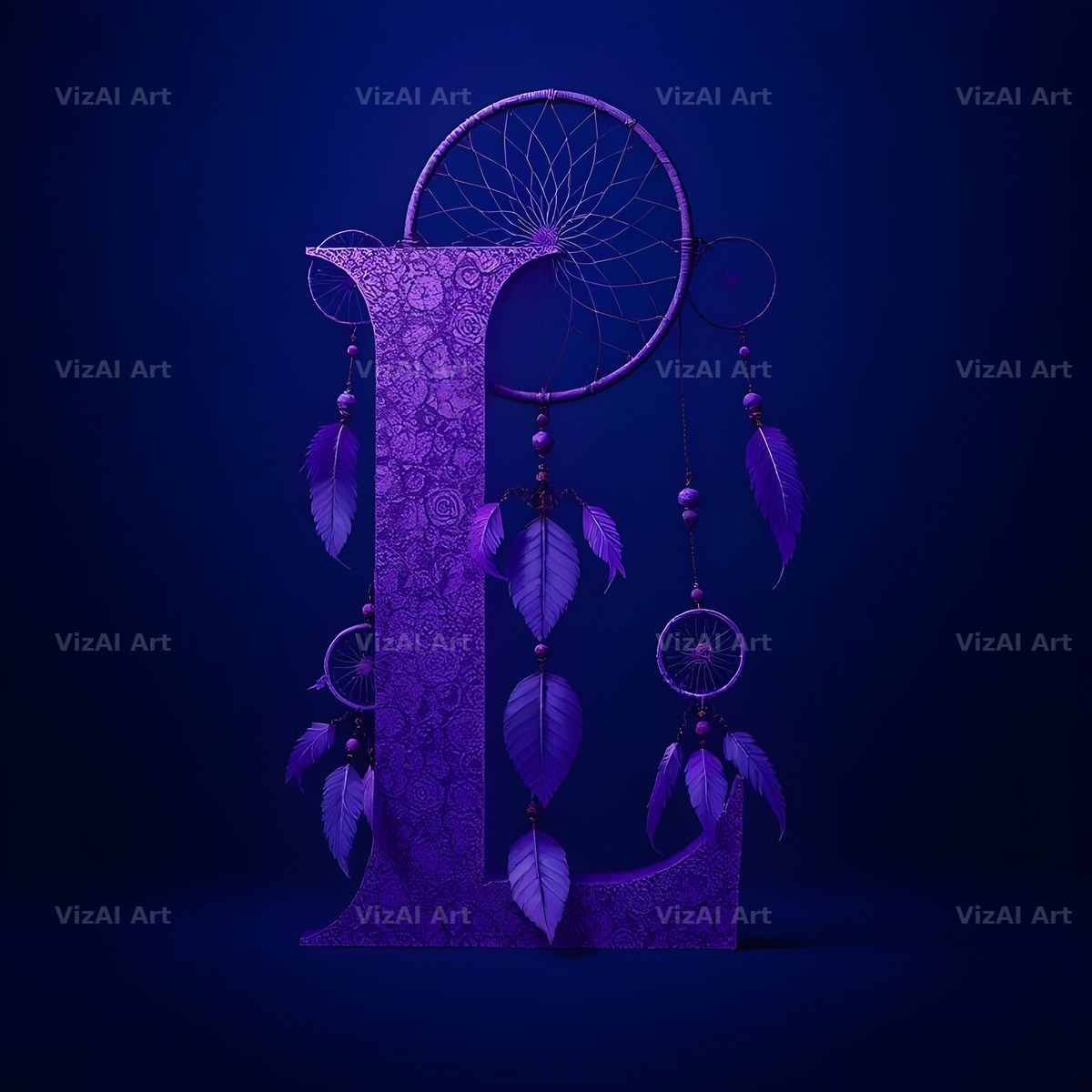Midnight Dream Catcher alphabet letter L