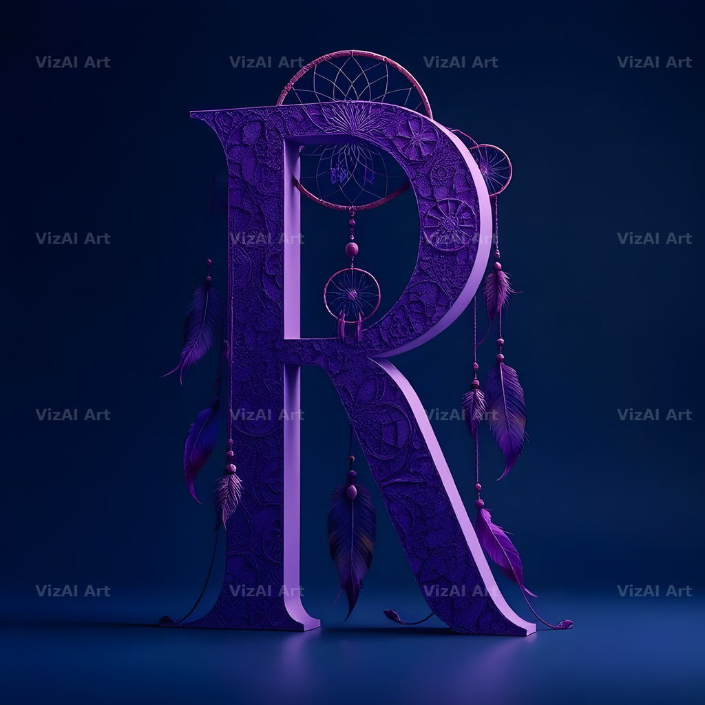 Midnight Dream Catcher alphabet letter R