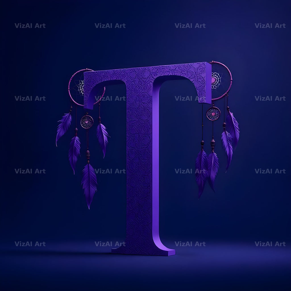 Midnight Dream Catcher alphabet letter T