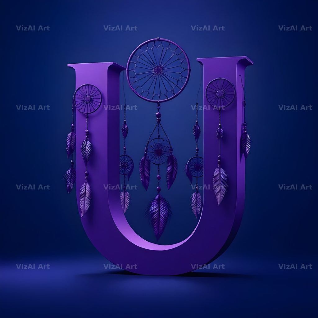 Midnight Dream Catcher alphabet letter U