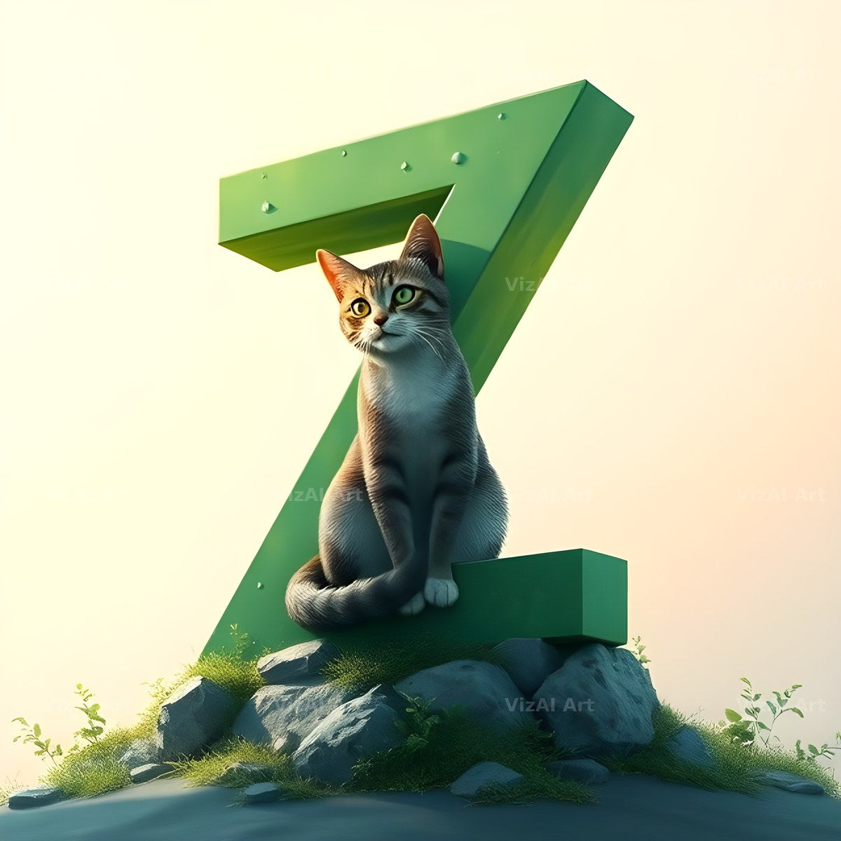 Meadow Cat Hillside alphabet letter Z
