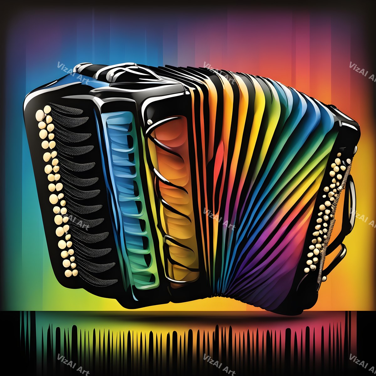 Rainbow Accordion Art — print 1