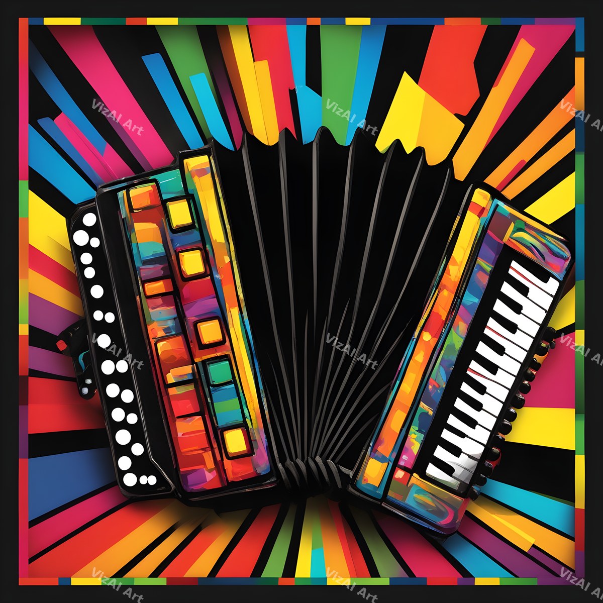 Rainbow Accordion Art — print 2