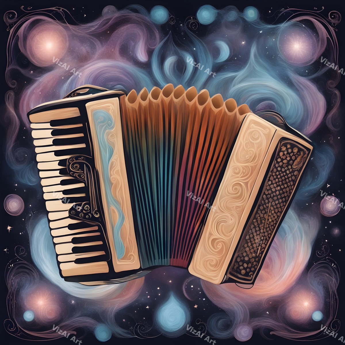 Accordion Folk & Nature Art — print 3