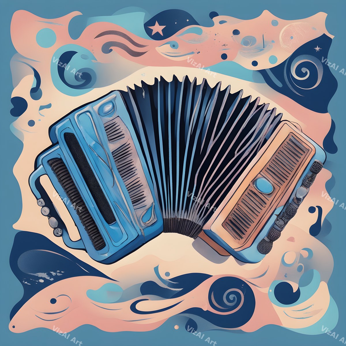 Accordion Folk & Nature Art — print 5