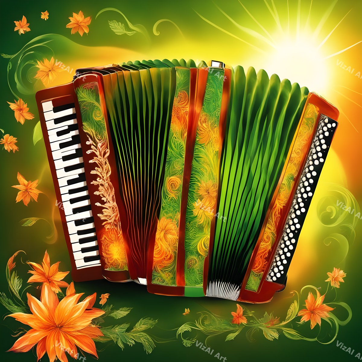 Accordion Folk & Nature Art — print 6