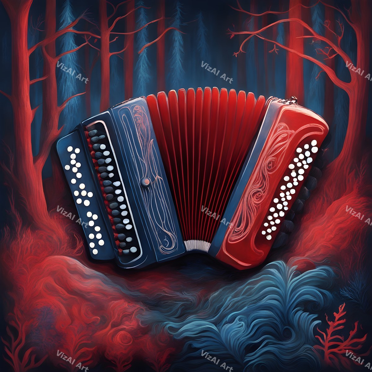 Accordion Folk & Nature Art — print 7