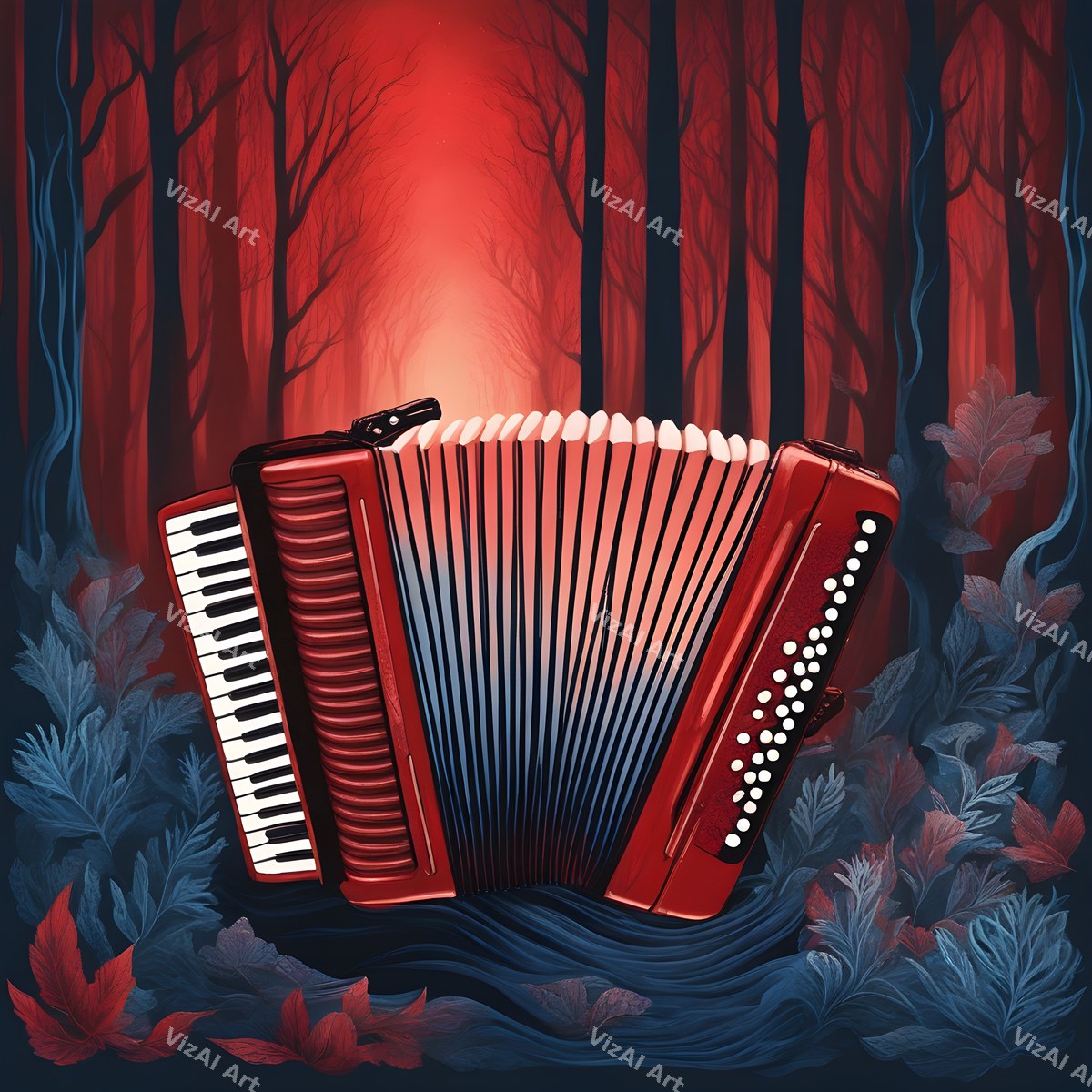 Accordion Folk & Nature Art — print 8