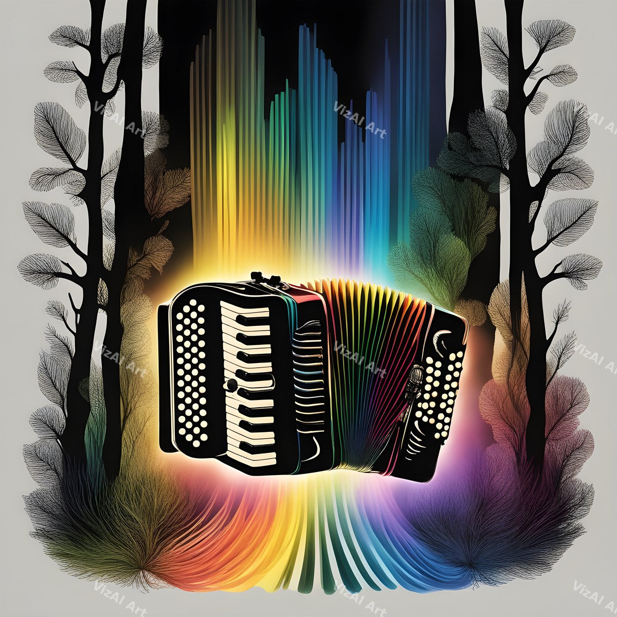 Accordion Folk & Nature Art — print 10