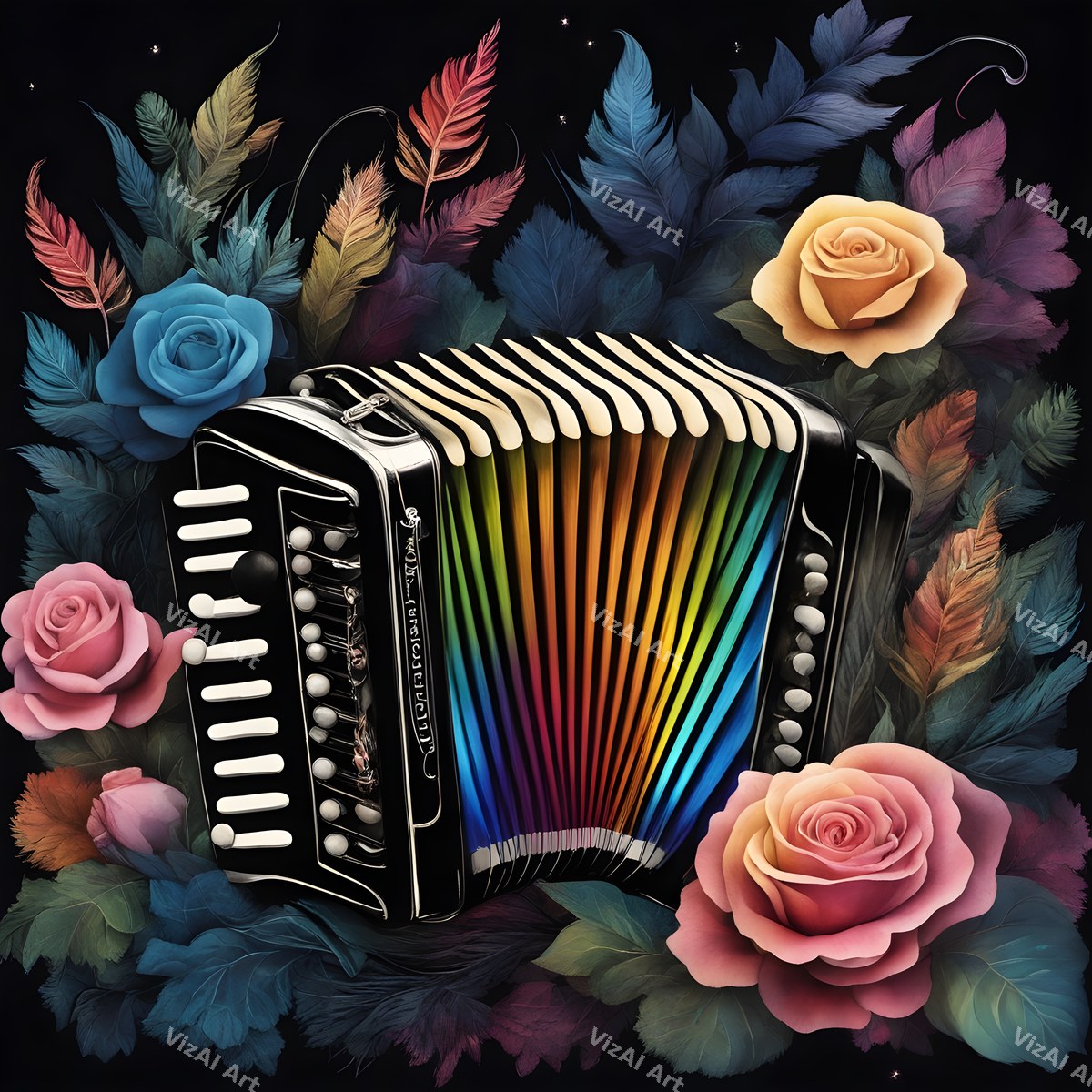 Accordion Folk & Nature Art — print 11