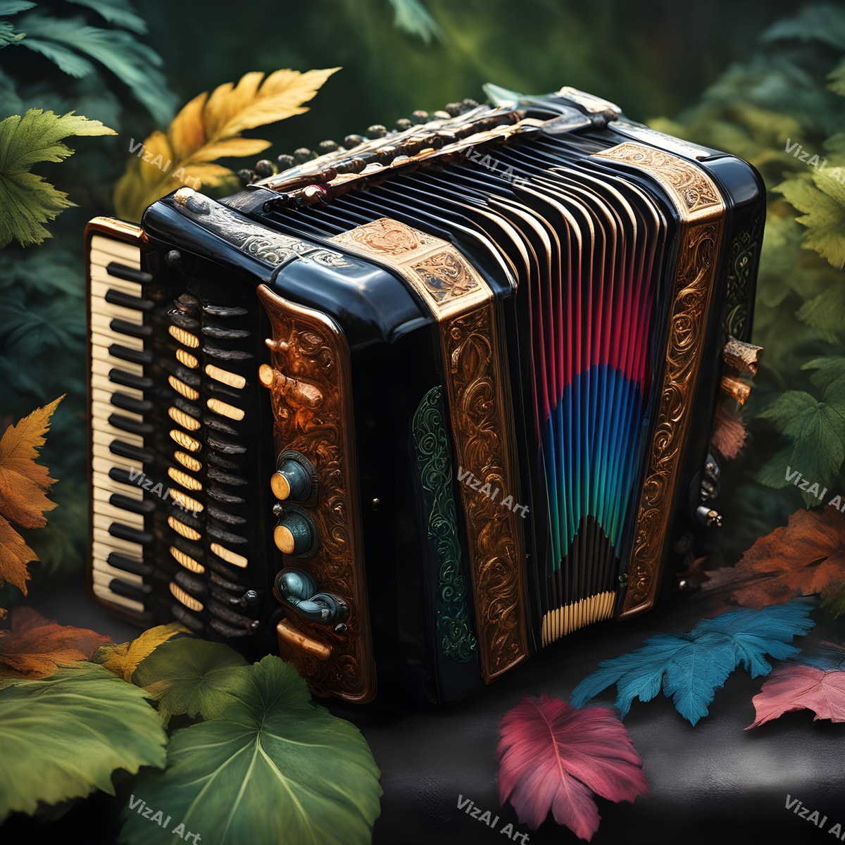 Accordion Folk & Nature Art — print 12