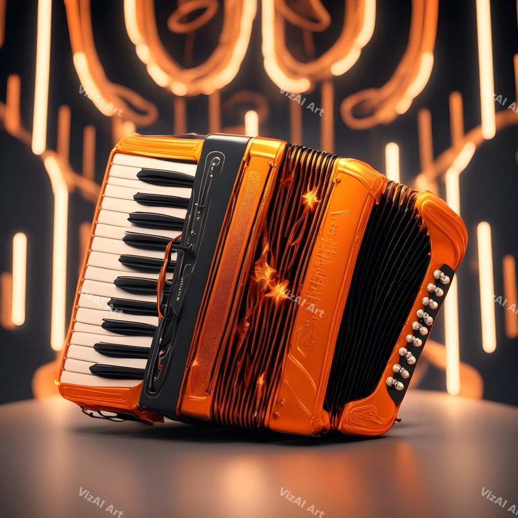 Accordion & Music Notes Art — print 4