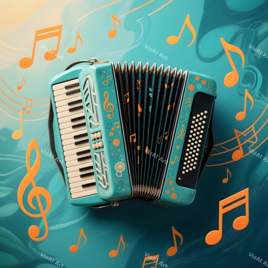 Accordion & Music Notes Art — print 7
