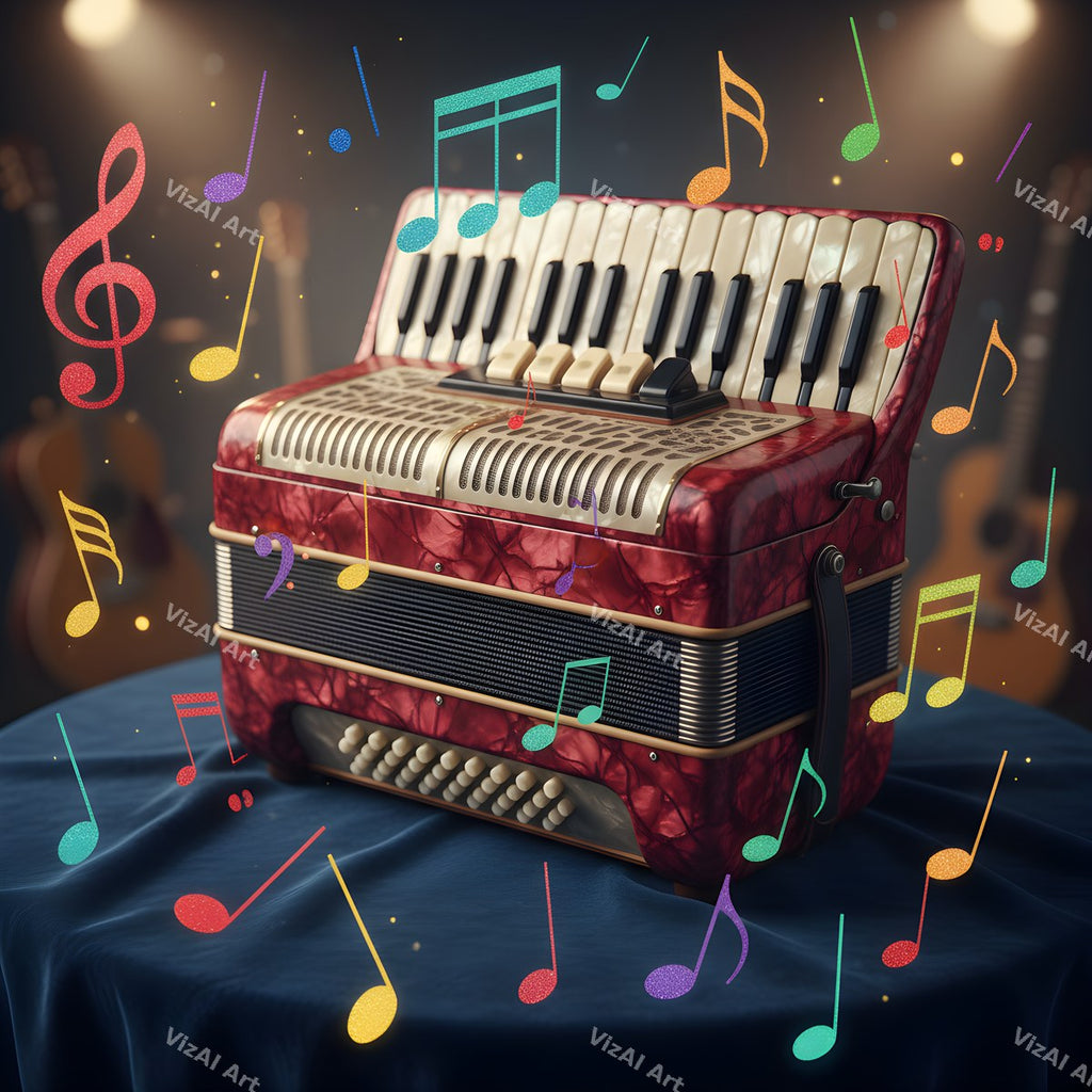 Accordion & Music Notes Art — print 12