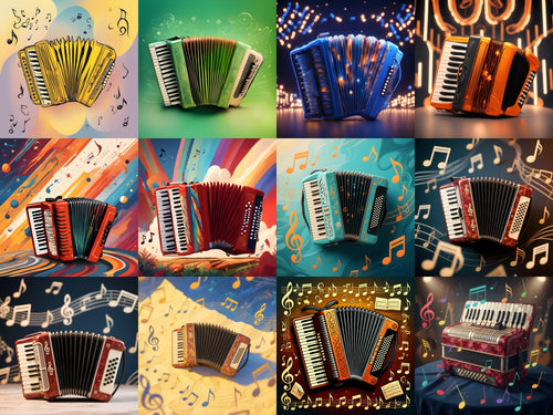 Accordion & Music Notes Art — Choose Your Print