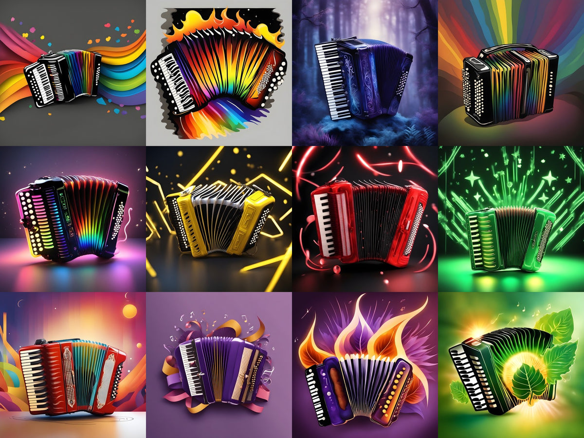 Neon Glow Accordion Art — 12 Printable Prints