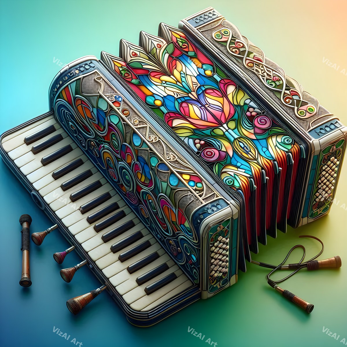 Carved & Stained Glass Accordion Art — print 8