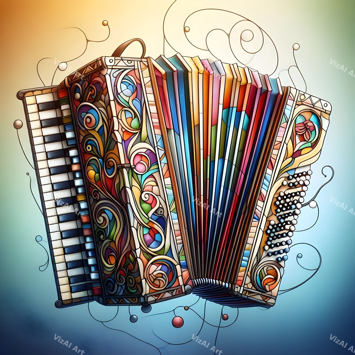 Carved & Stained Glass Accordion Art — print 9