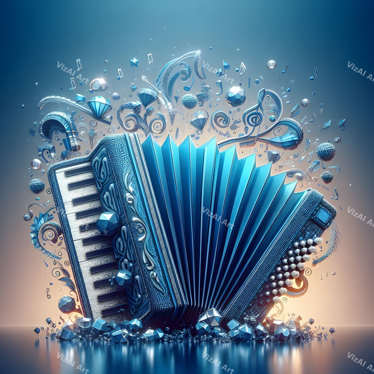 Jewel Tone & Butterfly Accordion Art — print 2